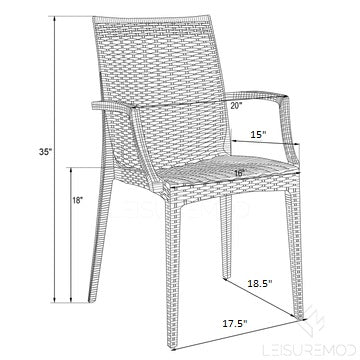 Modern Weave Mace Patio Outdoor Dining Armchair