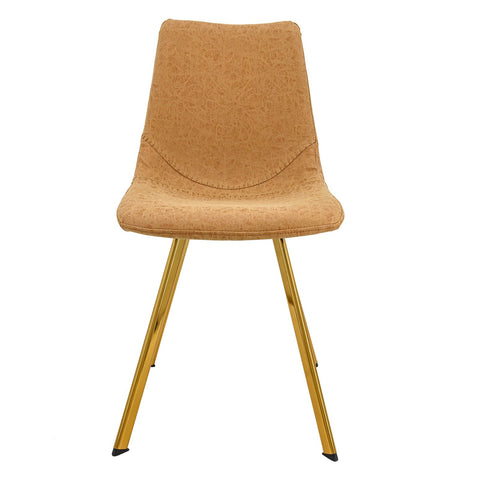 Markley Modern Leather Dining Chair With Gold Legs Set of 2