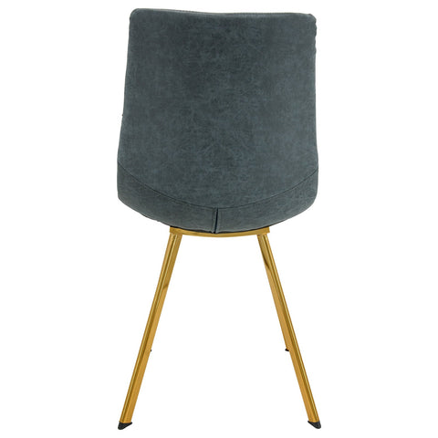 Markley Modern Leather Dining Chair With Gold Legs Set of 2