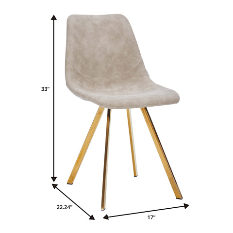 Markley Modern Leather Dining Chair With Gold Legs Set of 4