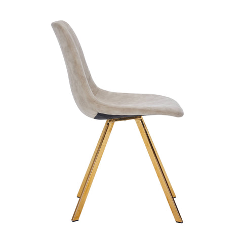 Markley Modern Leather Dining Chair With Gold Legs Set of 4