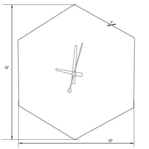 Manchester Modern hexagon Silent Non-Ticking Wall Clock