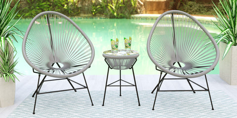 Montara 3 Piece Outdoor Lounge Patio Chairs With Glass Top Table