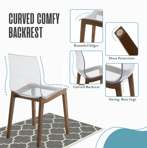 Marsden Modern Dining Side Chair With Beech Wood Legs