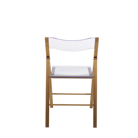 Menno Modern Acrylic Gold Base Folding Chair