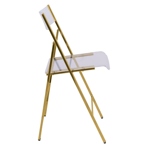 Menno Modern Acrylic Gold Base Folding Chair