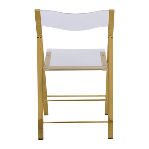 Menno Modern Acrylic Gold Base Folding Chair