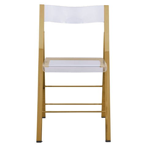 Menno Modern Acrylic Gold Base Folding Chair, Set of 4