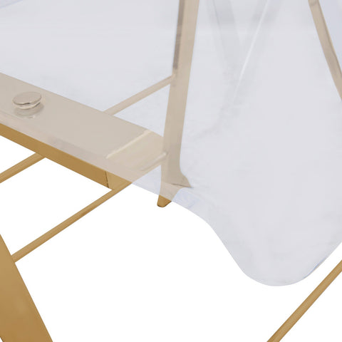 Menno Modern Acrylic Gold Base Folding Chair, Set of 4