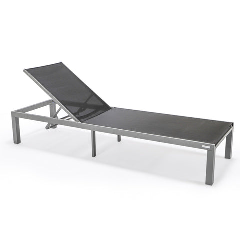 Marlin Patio Chaise Lounge Chair With Grey Aluminum Frame