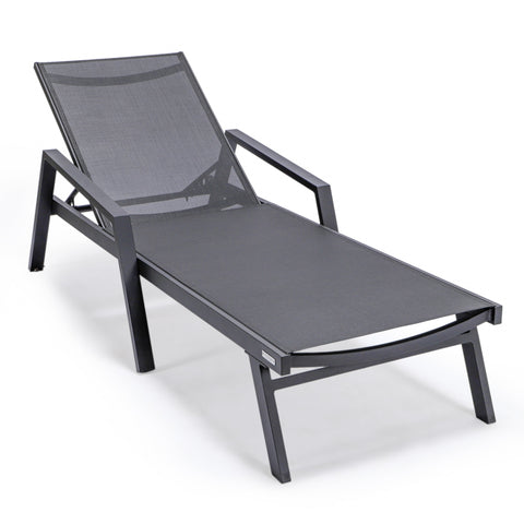 Marlin Aluminum Outdoor Chaise Lounge Chair with Sling Fabric Seat