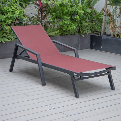 Marlin Aluminum Outdoor Chaise Lounge Chair with Sling Fabric Seat