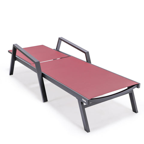 Marlin Aluminum Outdoor Chaise Lounge Chair with Sling Fabric Seat