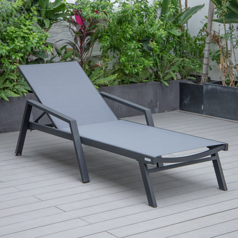 Marlin Aluminum Outdoor Chaise Lounge Chair with Sling Fabric Seat