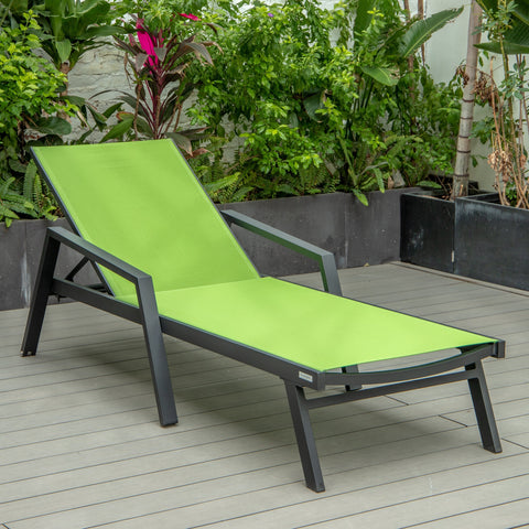 Marlin Aluminum Outdoor Chaise Lounge Chair with Sling Fabric Seat