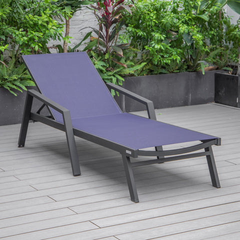 Marlin Aluminum Outdoor Chaise Lounge Chair with Sling Fabric Seat