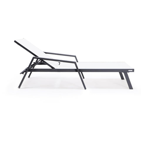 Marlin Aluminum Outdoor Chaise Lounge Chair with Sling Fabric Seat