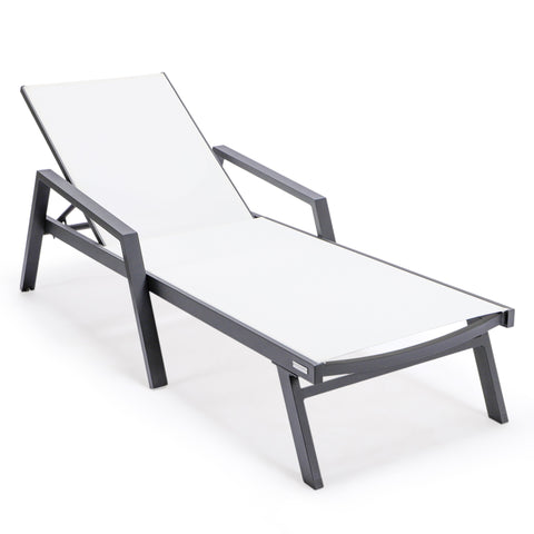 Marlin Aluminum Outdoor Chaise Lounge Chair with Sling Fabric Seat