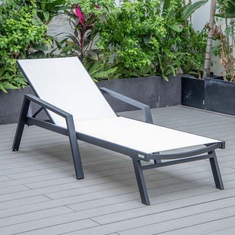 Marlin Aluminum Outdoor Chaise Lounge Chair with Sling Fabric Seat