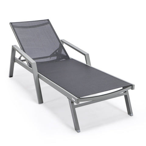 Marlin Aluminum Outdoor Chaise Lounge Chair with Sling Fabric Seat