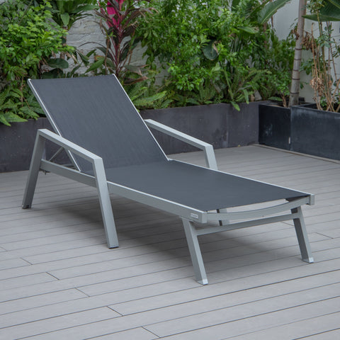 Marlin Aluminum Outdoor Chaise Lounge Chair with Sling Fabric Seat