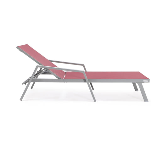 Marlin Aluminum Outdoor Chaise Lounge Chair with Sling Fabric Seat