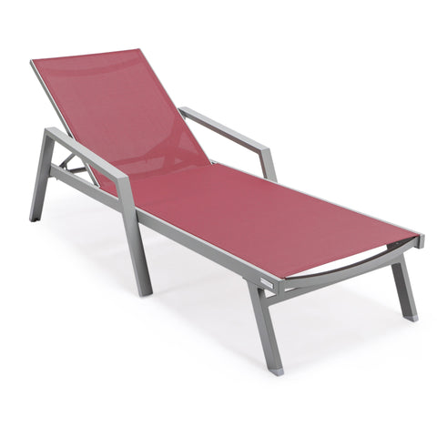 Marlin Aluminum Outdoor Chaise Lounge Chair with Sling Fabric Seat