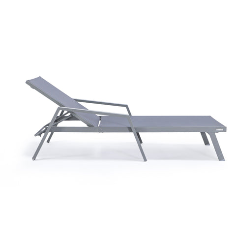 Marlin Aluminum Outdoor Chaise Lounge Chair with Sling Fabric Seat