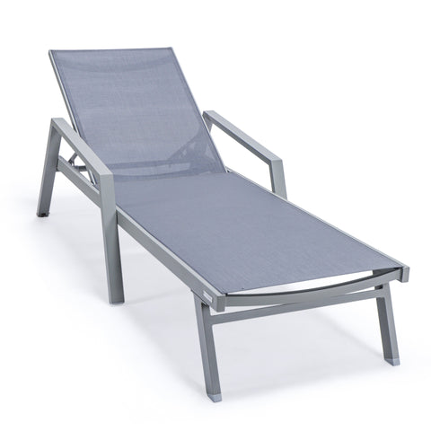 Marlin Aluminum Outdoor Chaise Lounge Chair with Sling Fabric Seat