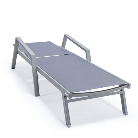 Marlin Aluminum Outdoor Chaise Lounge Chair with Sling Fabric Seat