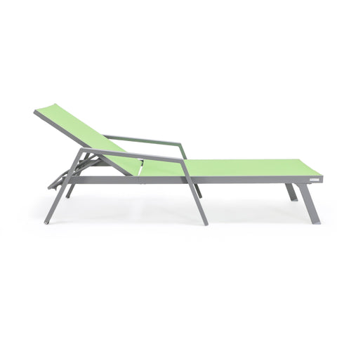 Marlin Aluminum Outdoor Chaise Lounge Chair with Sling Fabric Seat