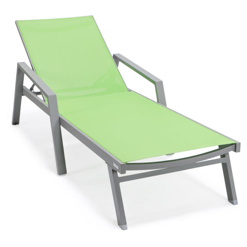 Marlin Aluminum Outdoor Chaise Lounge Chair with Sling Fabric Seat