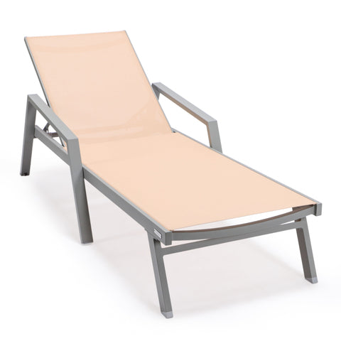 Marlin Aluminum Outdoor Chaise Lounge Chair with Sling Fabric Seat