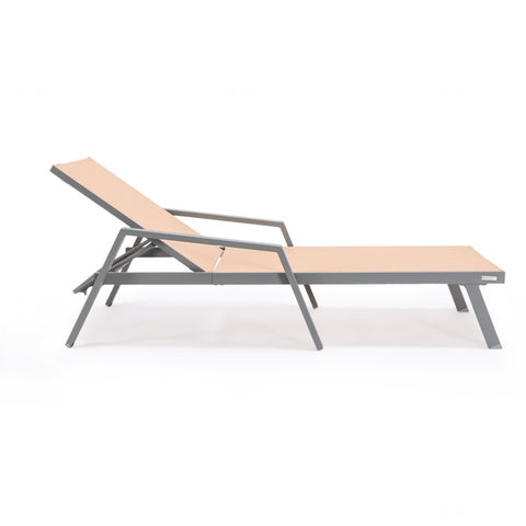 Marlin Aluminum Outdoor Chaise Lounge Chair with Sling Fabric Seat