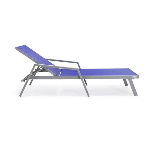 Marlin Aluminum Outdoor Chaise Lounge Chair with Sling Fabric Seat