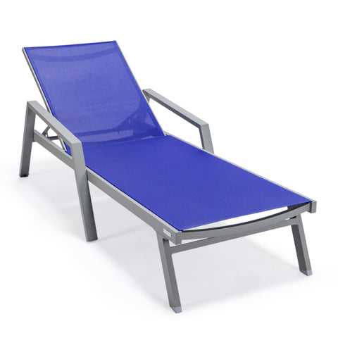 Marlin Aluminum Outdoor Chaise Lounge Chair with Sling Fabric Seat