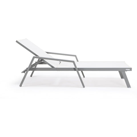 Marlin Aluminum Outdoor Chaise Lounge Chair with Sling Fabric Seat