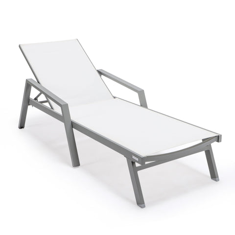 Marlin Aluminum Outdoor Chaise Lounge Chair with Sling Fabric Seat