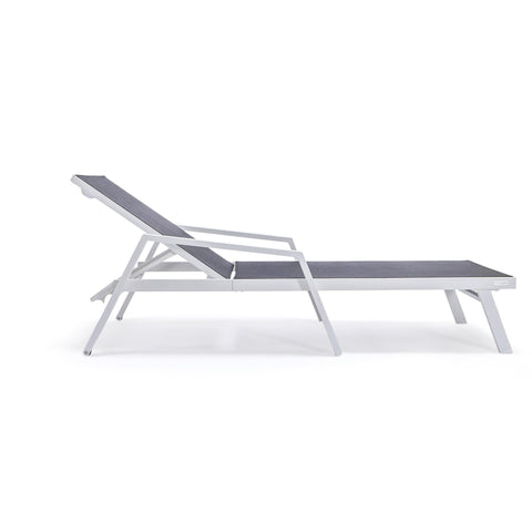 Marlin Aluminum Outdoor Chaise Lounge Chair with Sling Fabric Seat