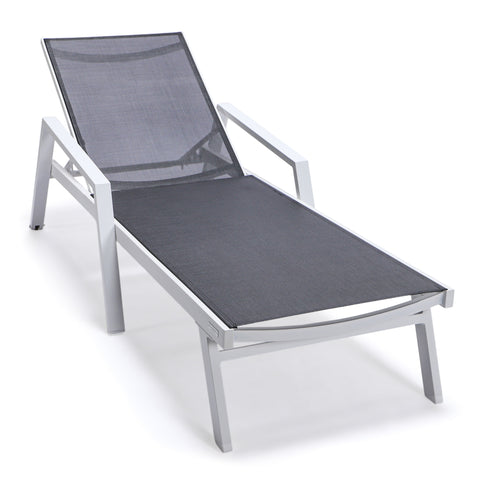 Marlin Aluminum Outdoor Chaise Lounge Chair with Sling Fabric Seat