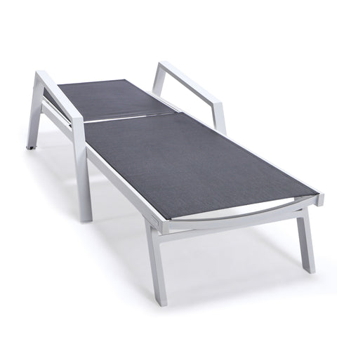 Marlin Aluminum Outdoor Chaise Lounge Chair with Sling Fabric Seat