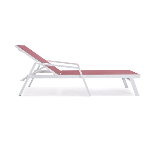 Marlin Aluminum Outdoor Chaise Lounge Chair with Sling Fabric Seat