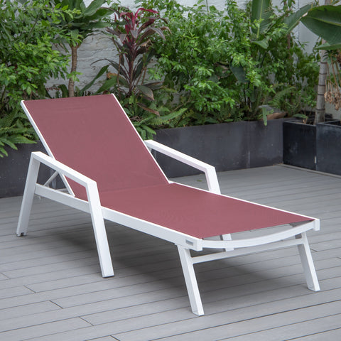 Marlin Aluminum Outdoor Chaise Lounge Chair with Sling Fabric Seat