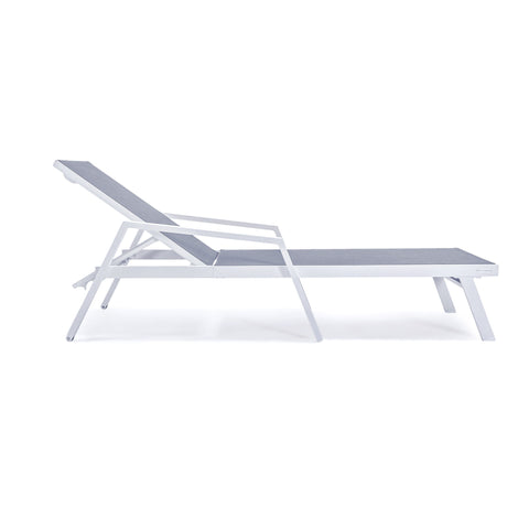 Marlin Aluminum Outdoor Chaise Lounge Chair with Sling Fabric Seat