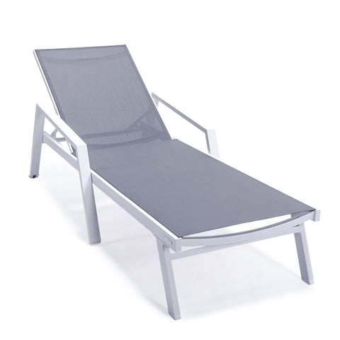 Marlin Aluminum Outdoor Chaise Lounge Chair with Sling Fabric Seat