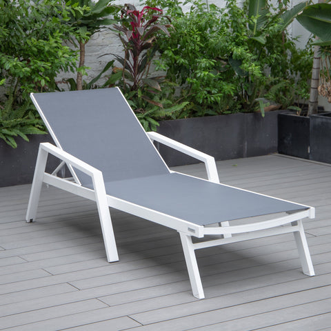 Marlin Aluminum Outdoor Chaise Lounge Chair with Sling Fabric Seat