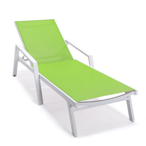 Marlin Aluminum Outdoor Chaise Lounge Chair with Sling Fabric Seat