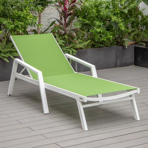 Marlin Aluminum Outdoor Chaise Lounge Chair with Sling Fabric Seat