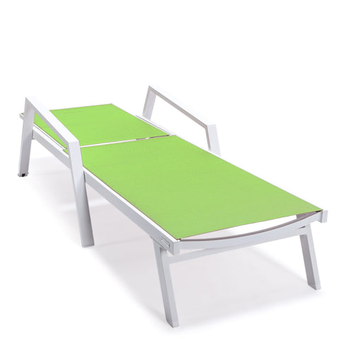 Marlin Aluminum Outdoor Chaise Lounge Chair with Sling Fabric Seat