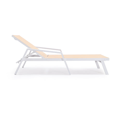 Marlin Aluminum Outdoor Chaise Lounge Chair with Sling Fabric Seat